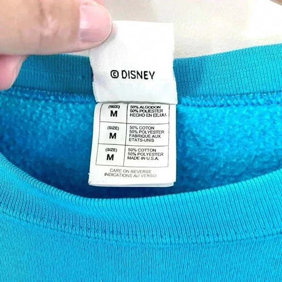 The Disney Catalog Vintage 90s Tinkerbell Teal Crewneck Sweatshirt Size Medium - Picture 7 of 14